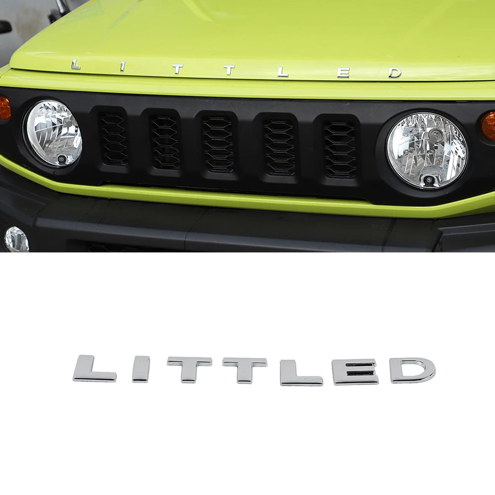 Car Front Hood LITTLED Emblem Badge Front Logo Trim Stickers Decoration for Suzuki Jimny JB64 JB74 2019 Up Exterior Accessories
