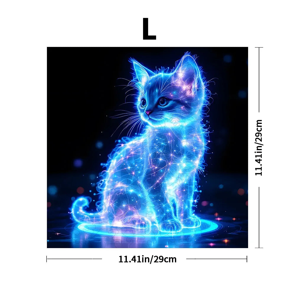 Purr-fect Cat Wooden Puzzle Gift Box: Unlock Irregular Animal Shapes – Stress-Free Brain Challenge for Adults & Family Fun | Chr