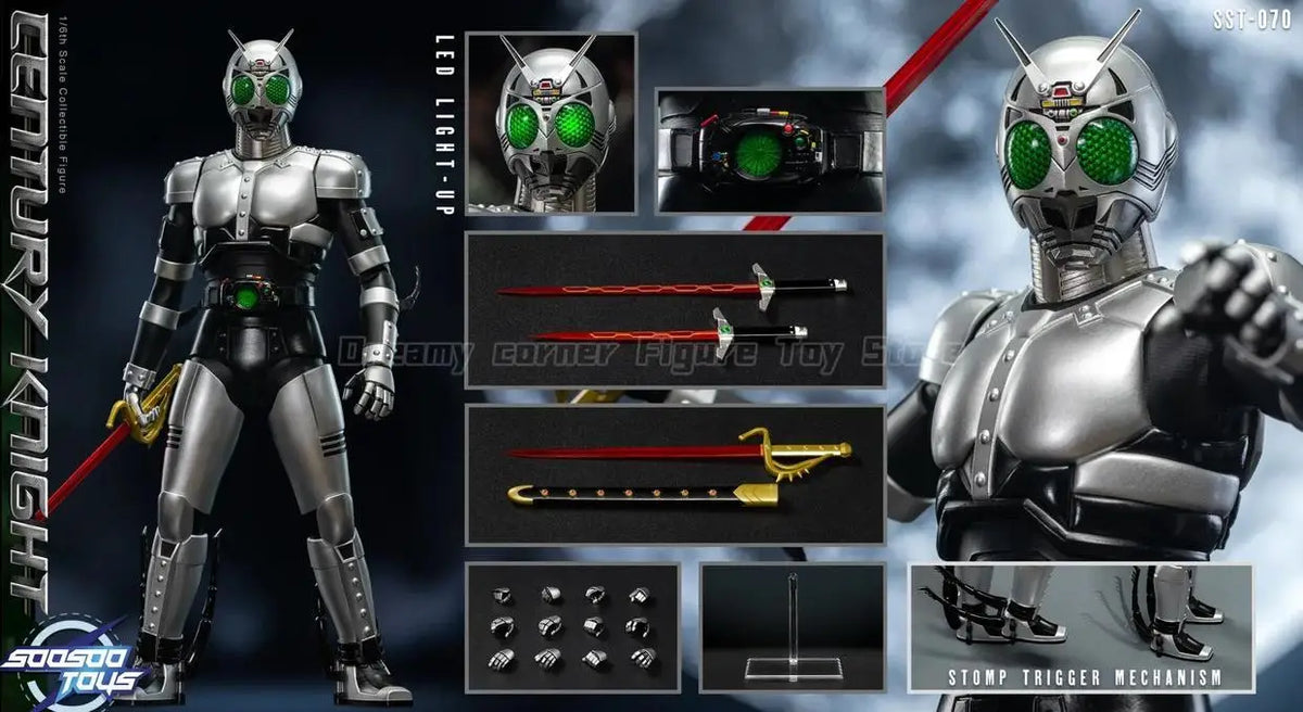 【In Stock】Original SOOSOOTOYS SST-070 Silver Shadow Warrior Kamen Rider Shadow Moon 1/6 Action Figure Toy