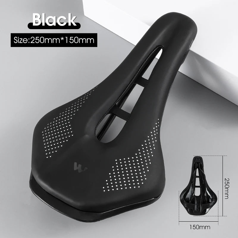 WEST BIKING Bicycle Saddle Non-Slip Short Nose Bike Seat PU Leather Hollow Road Bike Saddle Ergonomic Comfortable Bike Cushion