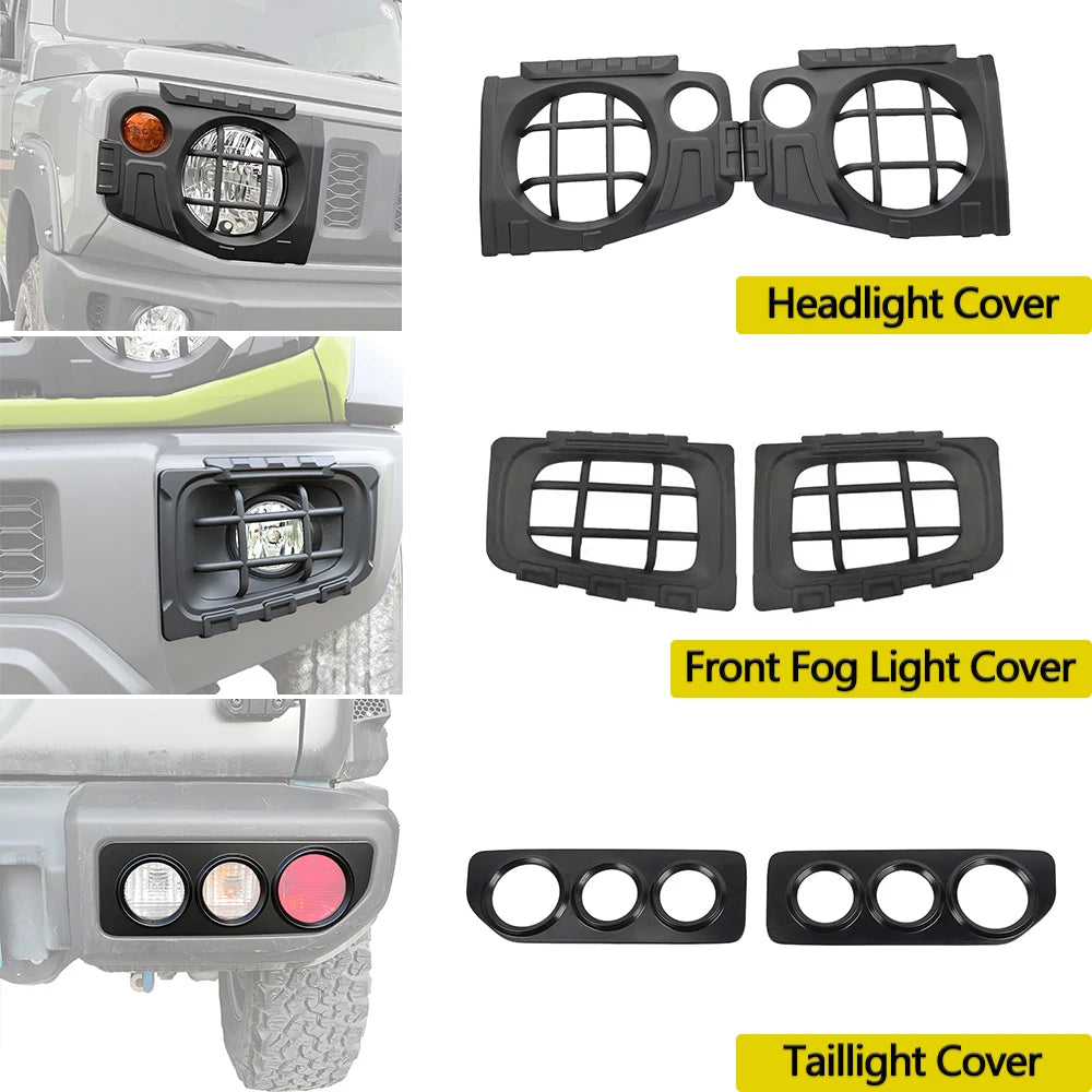 Headlight Taillight Fog Light Cover Set for Suzuki Jimny JB64 JB74 2019-2026 Car Light Guard Covers Exterior Styling Accessories