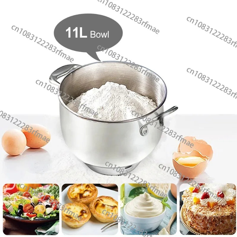 11L Large Capacity Food Mixer Cake Bread Dough Mixer Planetary Electric Home Kitchen Food Mixer