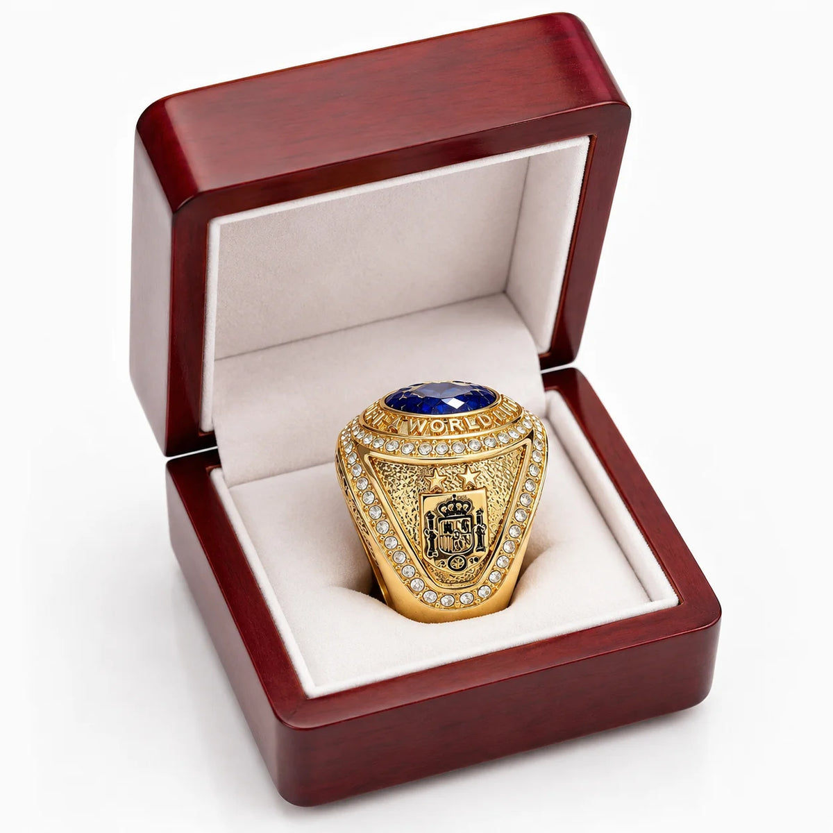 New football Champion souvenir Ring, Inlaid Cubic Zirconia, Sports Fan Souvenir Jewelry, Men's Commemorative Ring
