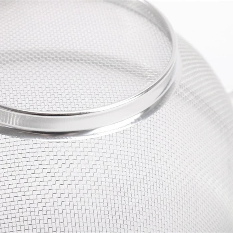 2pcs 21cm+24cm Stainless Steel Drain Basket Kitchen Basket with Handles, Vegetable Washing Basket, Rice Strainer, Strainer