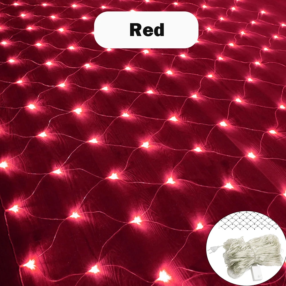 1.5x1.5M 3x2M 6x4M 8x10M LED Net Mesh Fairy String Light with Plug Outdoor Garden Wedding Decoration Home LED Curtain Light