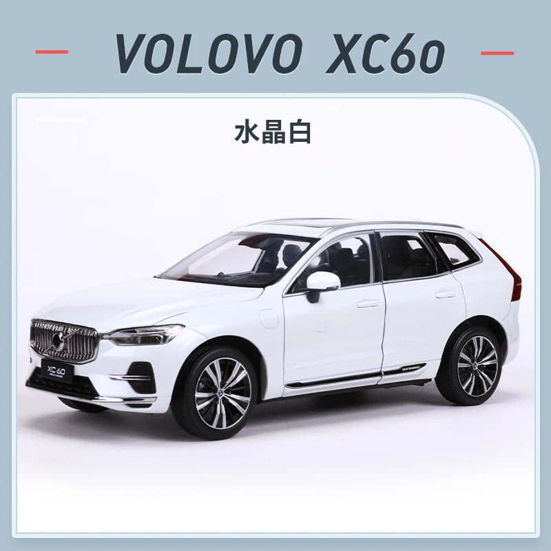1/18 XC60 2022 SUV Diecast Alloy Car Model Toys Hobby kids gifts White/Silver/Gray Gift Collection Ornaments Display