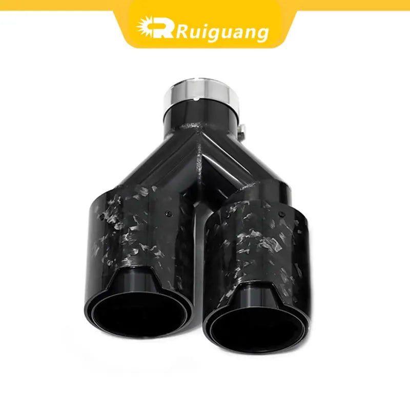 1Pc FOR BMW Forged Carbon Fiber Black Double Outlet Exhaust Pipe or M Performance Exhaust Pipe M LOGO