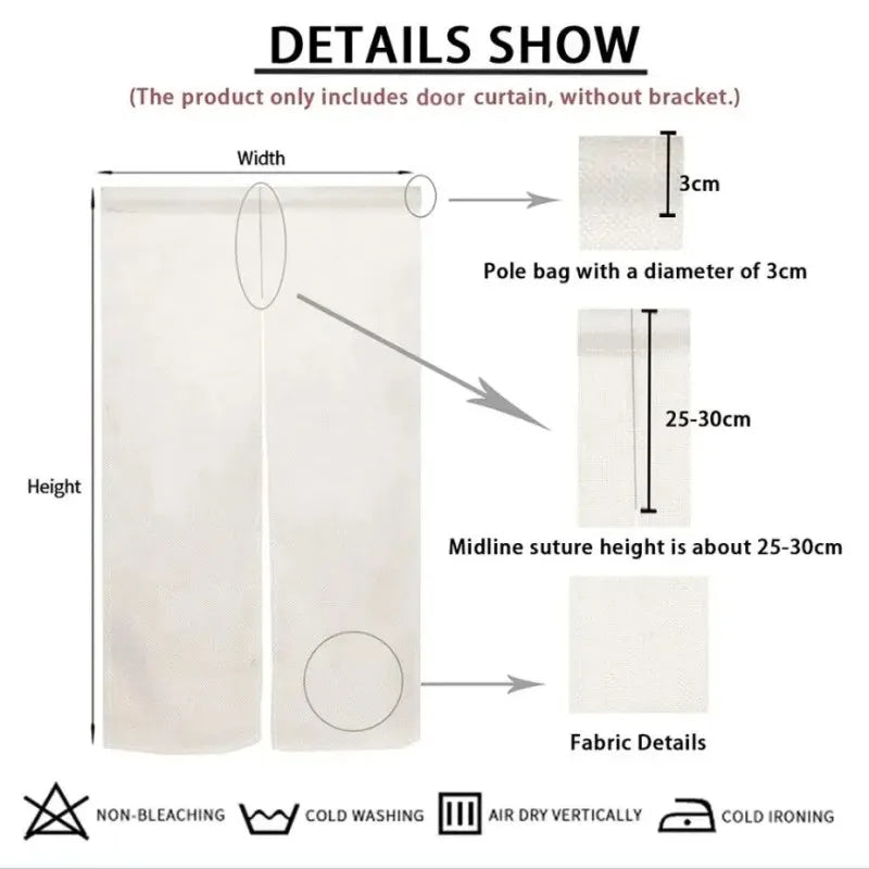 VIKAMA Laid-back Cat Half Sunshade Curtain for Bedroom Bathroom Kitchen Entrance Home Decor