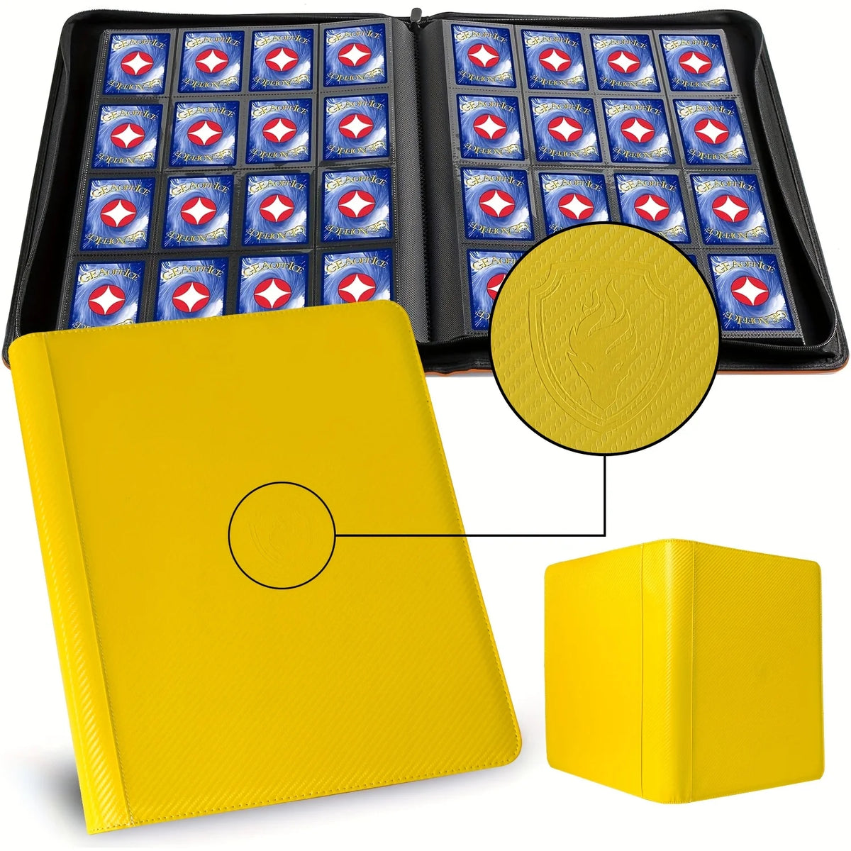 1024 Pockets Trading Card Binder, Premium 16 Pockets Card Holder Folders, Side Loading Card Album for Sport, Game Card