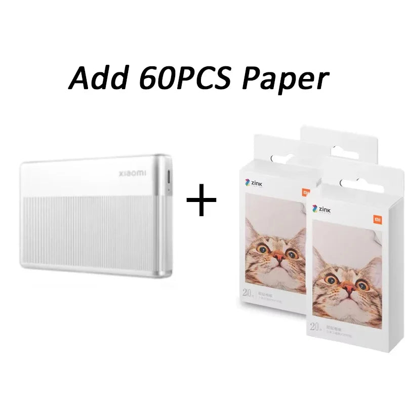 Global Version Xiaomi Mi Portable Photo Printer 1S Bluetooth 5.2 ZINK Inkless Technology Wireless Printing 8 Filters Mi Home