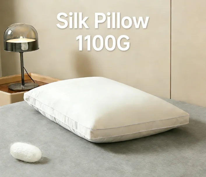1200G Luxury Mulberry Silk Pillow 48x74cm Hypoallergenic Sleeping Pillow Comfortable Cotton Shell Hotel High Quality Bed Pillows