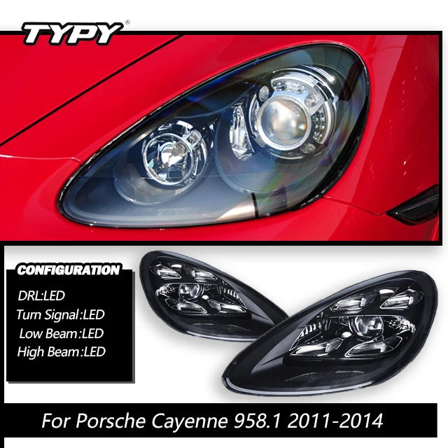 TYPY Car For Porsche Cayenne 958.1 958,2 Headlight 2011-2017 Upgraded 9Y0 New DRL Dynamic Turn Signal LED Light Auto Accessories