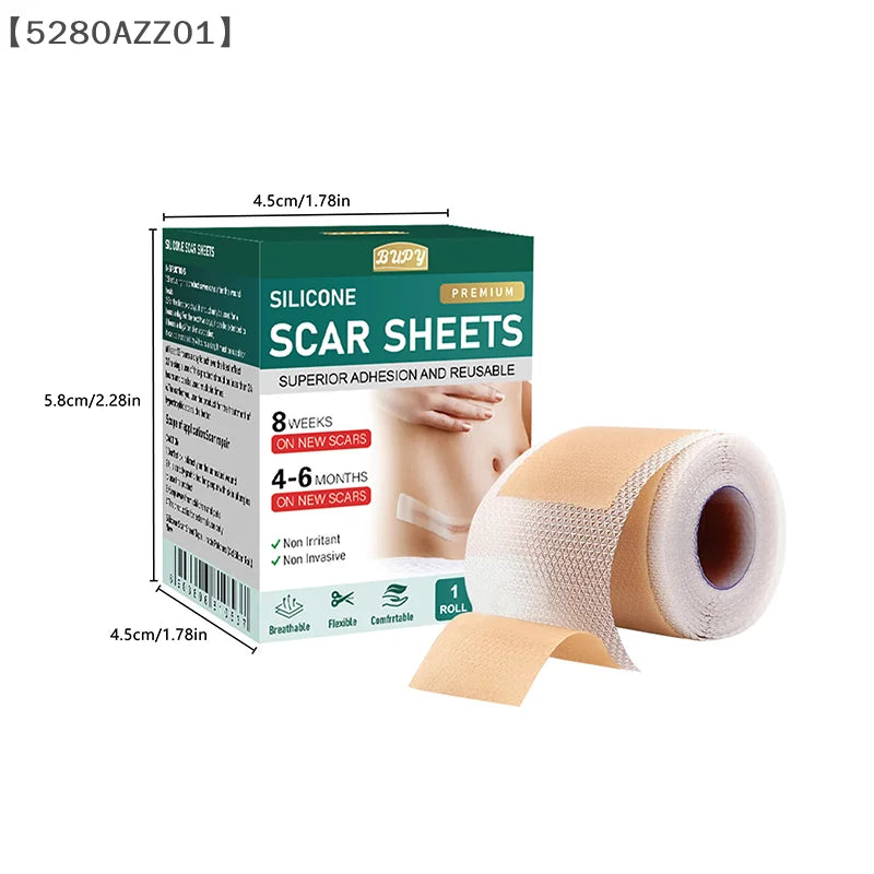 1 Roll Silicone Scar Sheets Gel Scar Patch 4cmX150cm Self-Adhesive Scar Cover Tape Reusable And Effective Skin Care Strips