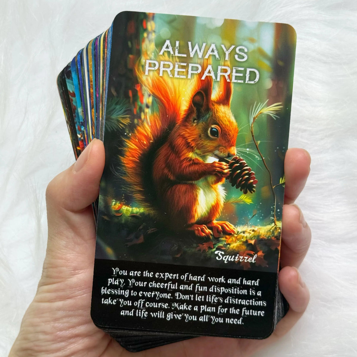 Spirit Animals Oracle Cards, Tarot Cards, Animals Message, Taro Deck with Keywords, Fortune Telling Toys, 12x7cm, 52-Cards