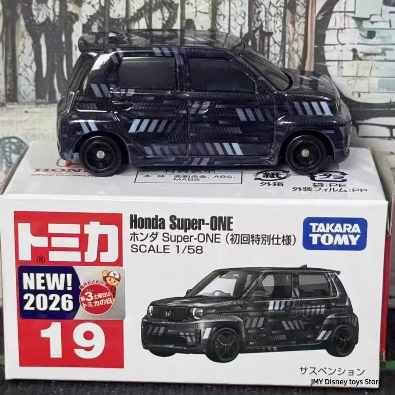 Honda Super One 2026 New Takara Tomy Tomica No.19 1/58 New Car Sticker Alloy Diecast Model Car Hobby Collectors Display Gift Toy