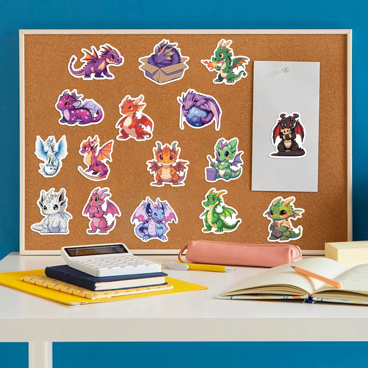 50-100pcs Cartoon Cute European Dragon Stickers Pack for Scrapbooking Laptop Travel Luggage Laptop Wall Car Decoration Decal