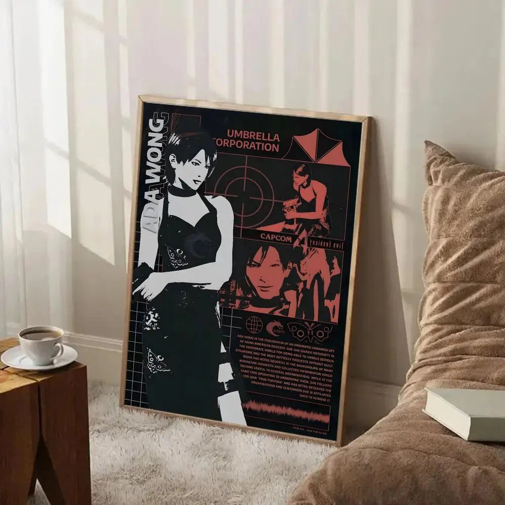 game survival Resident Evil Poster Painting Wall Art Mural for Living Room Home Decor and Gifts