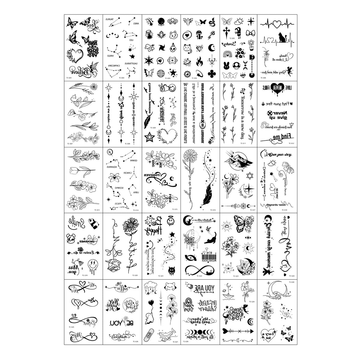 30Pcs Black Butterfly Tattoo Stickers for Women Waterproof Temporary Tattoos for Hand Chest Body Makeup Fake Tattoo