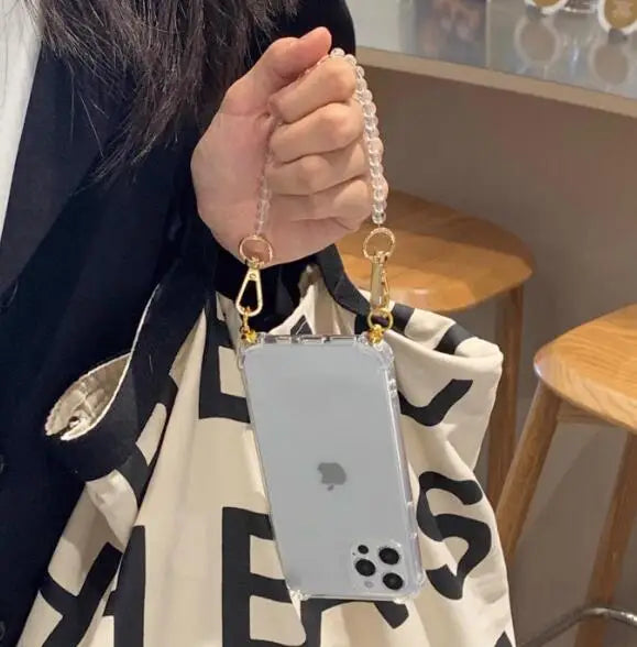 Pearl Bracelet Chain Phone case For iPhone 17 Air 16 Plus 14 13 12 11 15 Pro Max Shockproof Protection Cover