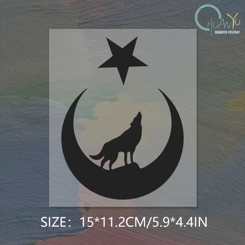 Interesting Wolf and Moon Star Great Turk Turkey Turkish Car Sticker Accessories Car Styling Decal Vinyl PVC