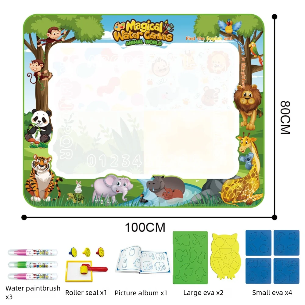 Magic Water Drawing Mat Extra Large Water Doodle Toy Set Painting Board Children Educational Toys Gift for Kids Multiple Size