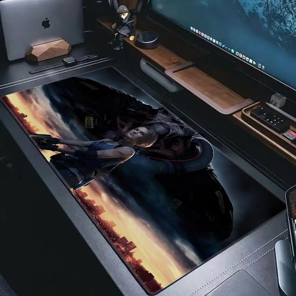 HYBXAXC XXL Resident Evil Mouse Pad Desk Cute HD Desk Pad Extended Gaming Keyboard Mats Large XXL Gamer Mousepad 90x40