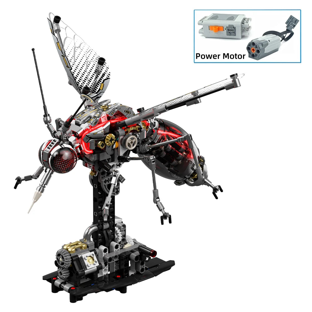 DIY Mechanical Mosquito Building Blocks STEM Toy Creative Animal Linkage Model MOC Assembly Toy Birthday Gift for Children