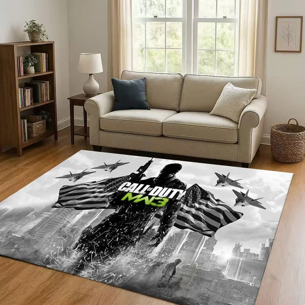 COD Ghost Simon Classic Gun Game Call of Duty Living Room Non-Slip Area Rug Carpet for Bedroom Playroom Sofa,Home Decor Doormat