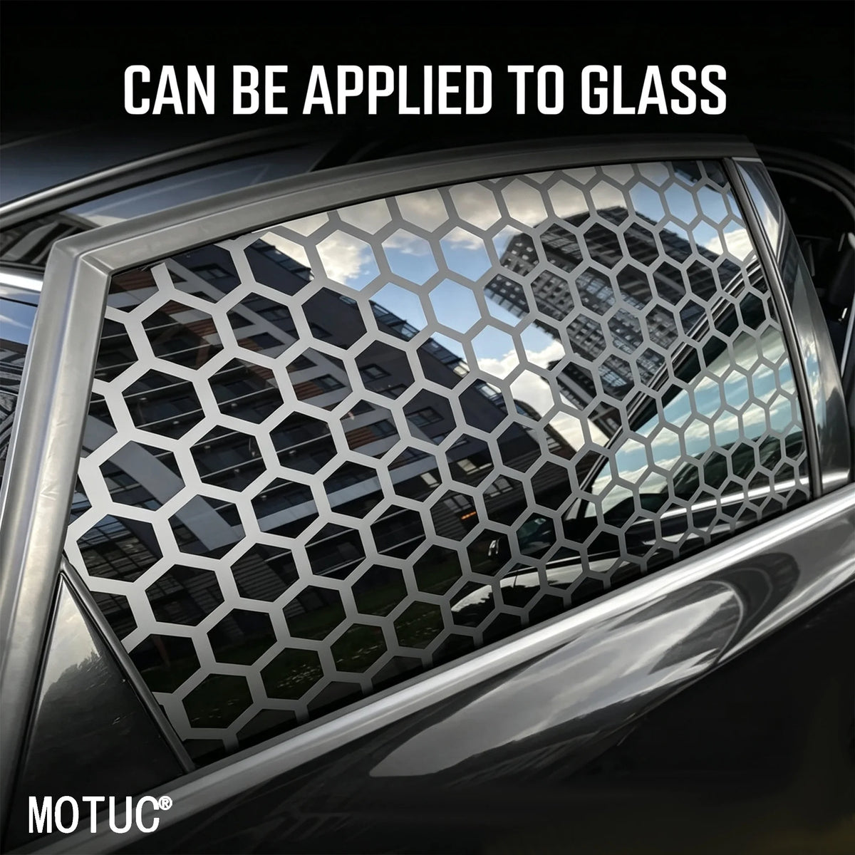 1Set Large Matte Black Honeycomb Pattern Car Stickers Van Decals Waterproof DIY SUV Window Side Body Craetive Sunshade Car Film