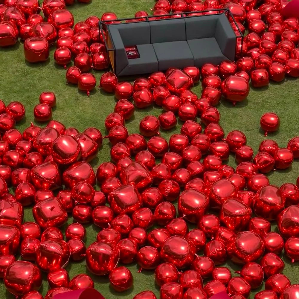 10PCS red glossy round 4D foil balloons are used for Valentine's Day decoration, restaurant and birthday party decoration