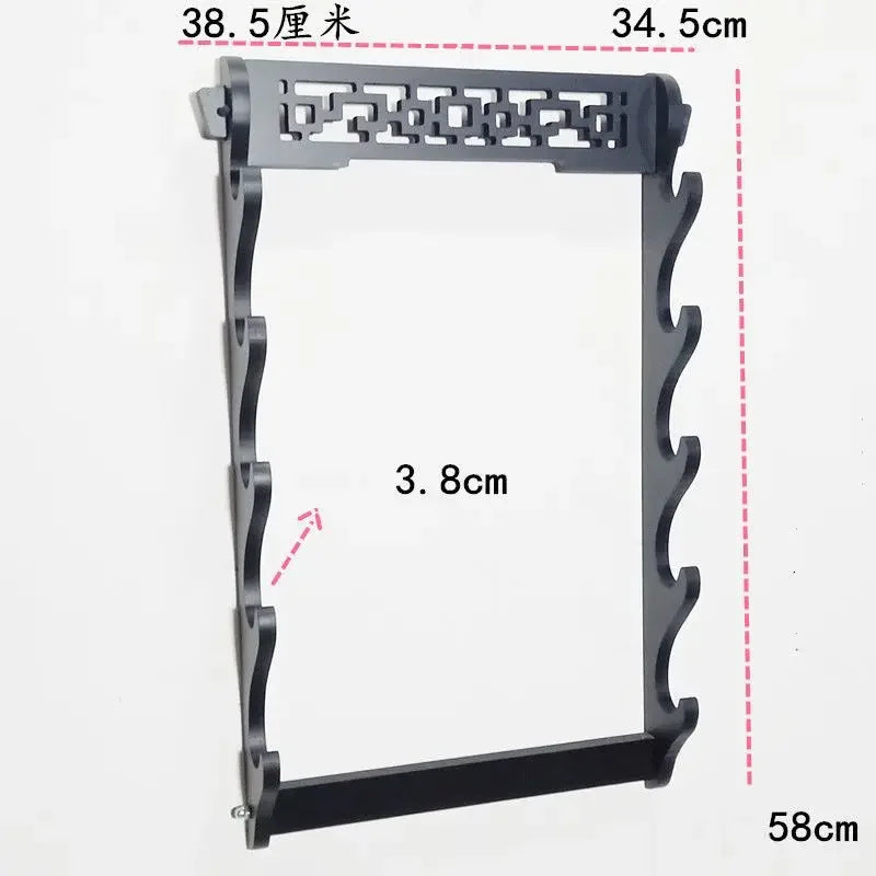 8-Layers Katana Storage Shelf Wall Support Holder Wooden Sabre Samurai Sword Stand Rack Display Real Japanese Katana Organizer