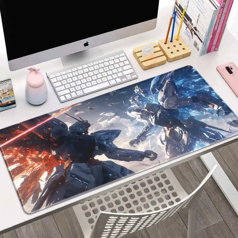 New Cartoon Anime Gundam Leather Mouse Pad Extra Large Anime Game Anti-Slip Mouse Pad Office Dormitory Computer Pad HD Desk Mat