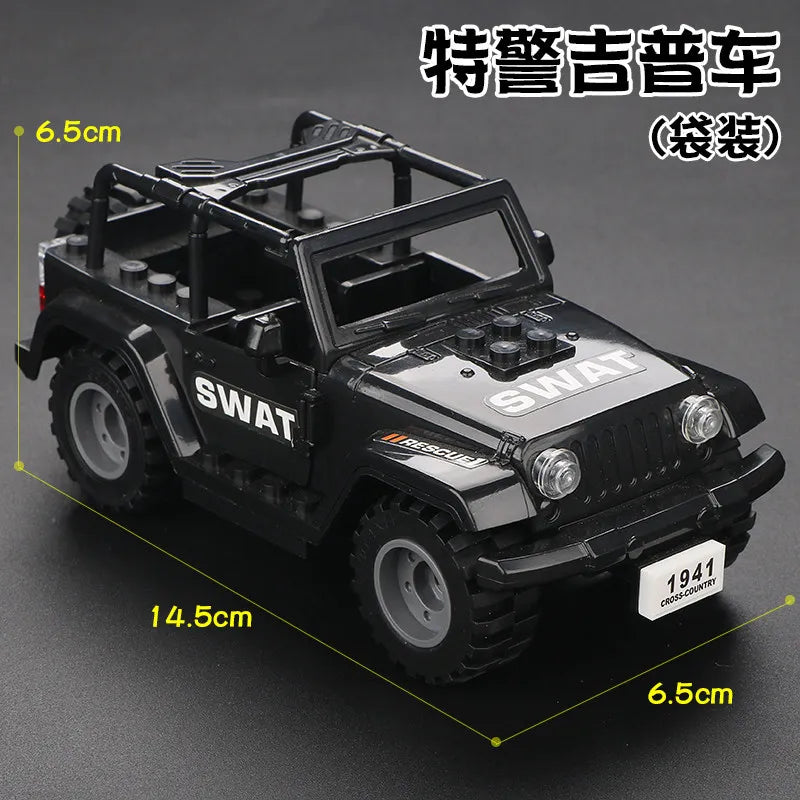 World War II TBS Commandos Military Hammer Armored Vehicle Building Block Kit Military Soldiers Transport Chariot Model Toy Gift