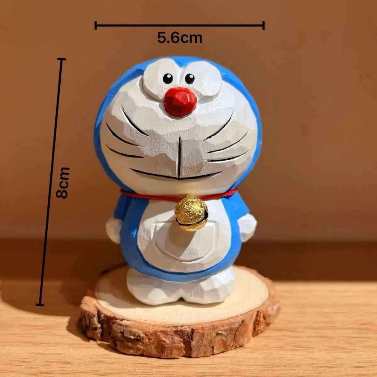 Doraemon Anime Character Peripherals Hand-Made Solid Wood Carving Products Figure Cat Desktop Ornaments Model Toy Birthday Gift