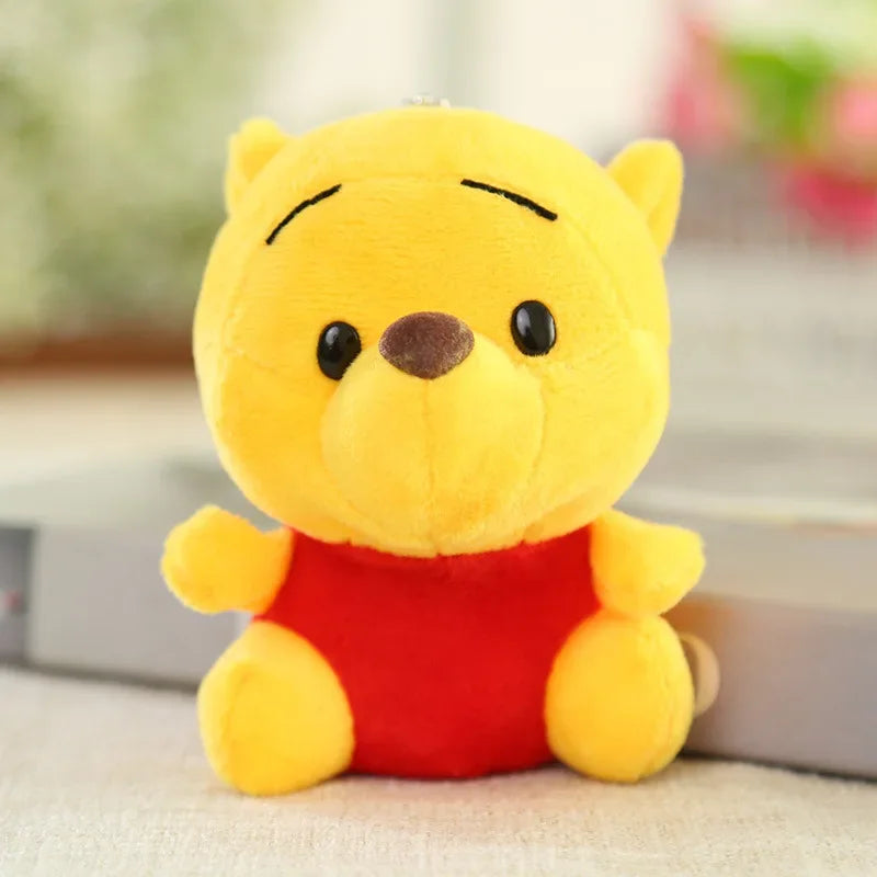 12cm Winnie the Pooh Bear Tiger Pig Anime Cute Cartoon Plush Dolls Toys Keychain Pendant Room Decoration Kids Birthday Gift