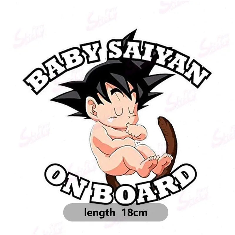 Baby on Board Mimics Super Warrior Board Car Sticker Dragon Ball Anime Stickers Waterproof Sunscreen