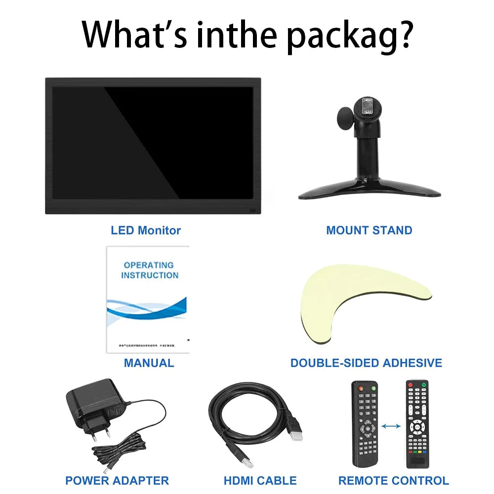 Portable Monitor 13.3/11.6/10.1 Inch Computer Monitor with HDMI VGA AV BNC USB for Laptop Raspberry Pi Surveillance Monitor