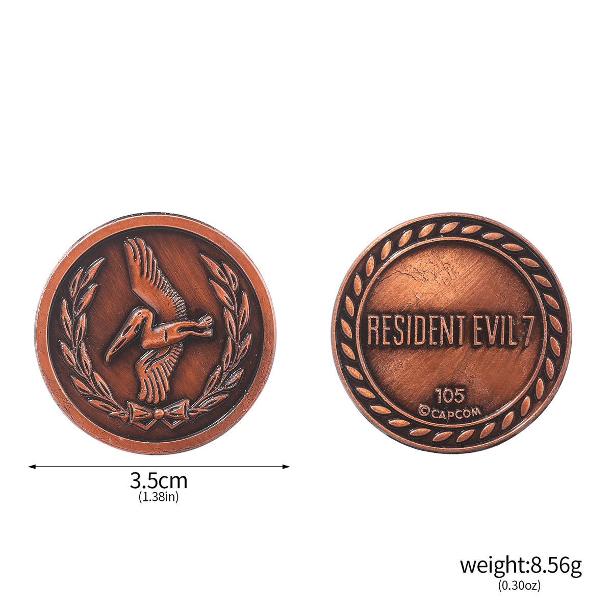 Residents Evils Commemorative Lion Badge Statue Decryption Coins Keychain RPD Raccoon City Police Station Keyring Unisex Jewelry