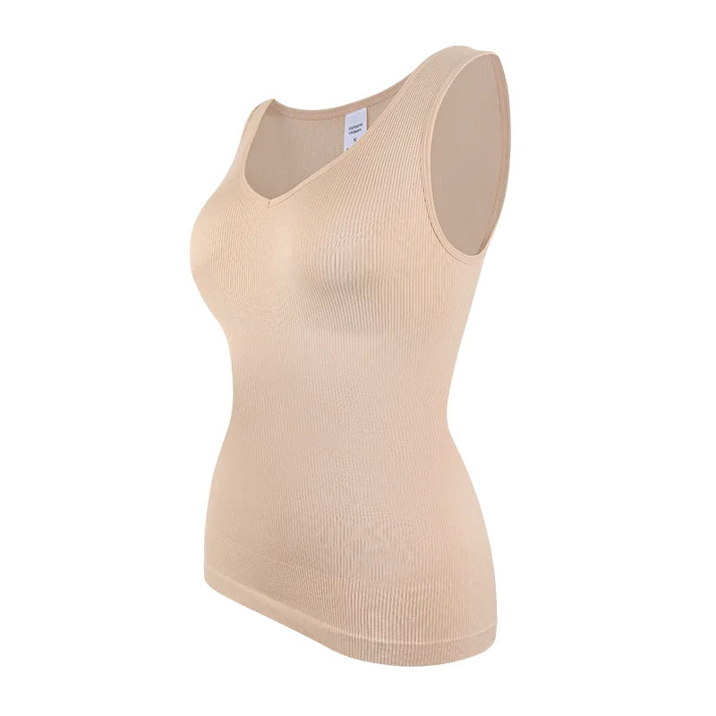 Women Sleeveless Shapewear Tank Tops S-3XL Wide Strap Fajas Tummy Control Body Shaper Sexy V Neck Underwear Compression Shirts