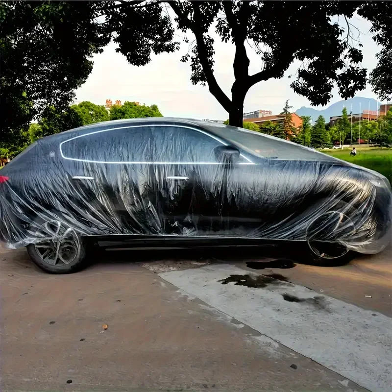 Disposable Transparent Car Clothing Cover Dustproof Rainproof Transparent Paint Dustproof Plastic Film Rainproof Car Cover