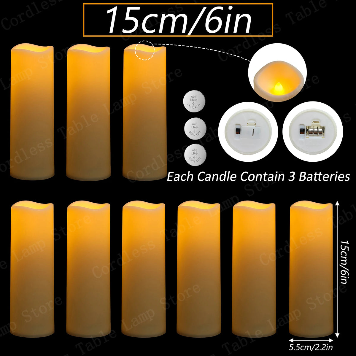 9-300Pcs Led Candles for Wedding Artificial Candle Concert Flameless Candle Battery Operated Pillar Candle for Table Centerpiece
