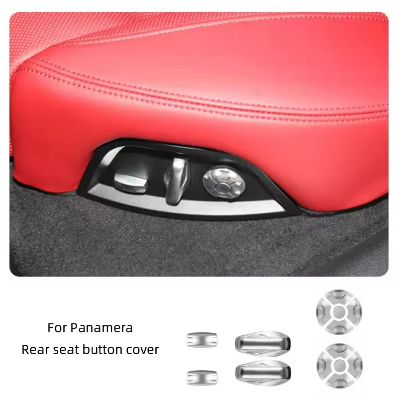 For Porsche Panamera 971 Cayenne 911 992 92A Taycan Y1A 2022-2025 Car 14 18 Way Seat Adjustment Button Cover Sequin Trim Sticker