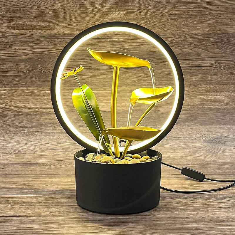 Flowing Water Fountain Decoration Wheel Zhaocai Indoor Creative Home Living Room Circulating Water Housewarming and Opening Gift