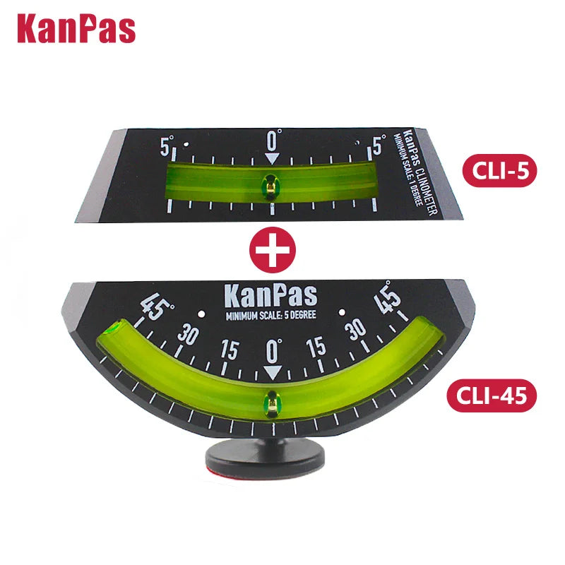 KANPAS RV Inclinometer, 0-45°Tilt Angle Gauge, Liquid Filled Metal Ball Indicator, No Battery Level For Car and Marine CLI-45