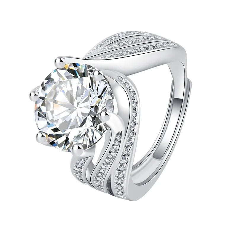 New 925 Sterling Silver Moissanite Luxury Ring for Women Engagement Wedding Classic High Quality Jewelry Birthday Gift Fashion
