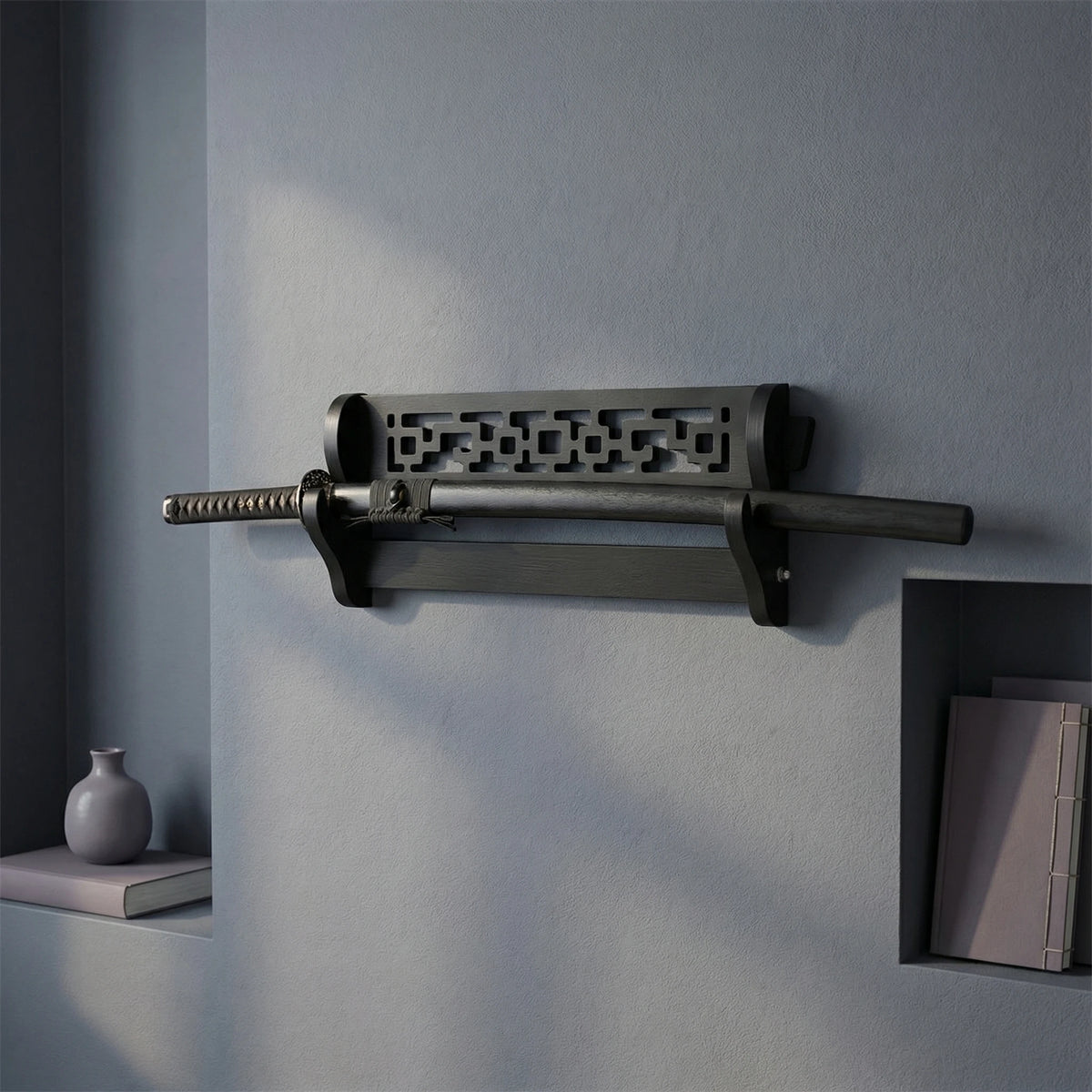 Wall Katana Support Holder Organizer Wooden Sabre Samurai Sword Stand Shelf Display Real Size Japanese Katana Rack Decoration