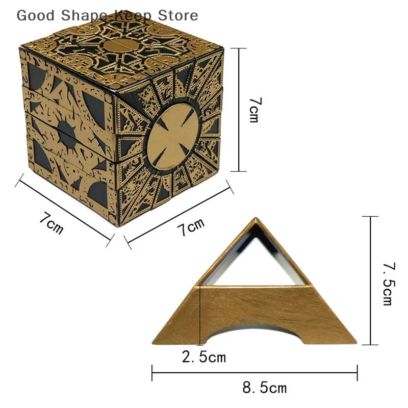 Hellraiser Puzzle Box with Moving Figures from the Film Series, Perfect Horror-Themed IQ & EQ Test Toy for Adults and Kids