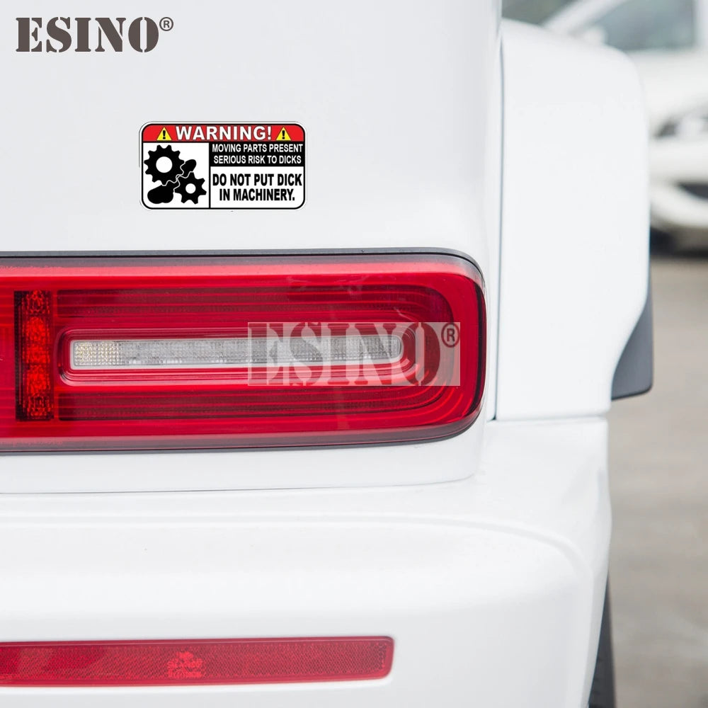 Car Styling Creative Funny Warning Do Not Put Dick In Machinery Cartoon PVC Decal Waterproof Car Body Sticker Pattern Vinyl