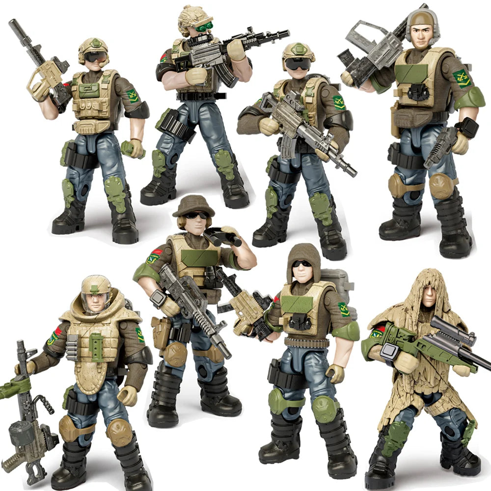 World War Army Military Soldiers Special Forces Model Assemble Building Blocks Bricks Children's Toys Gift