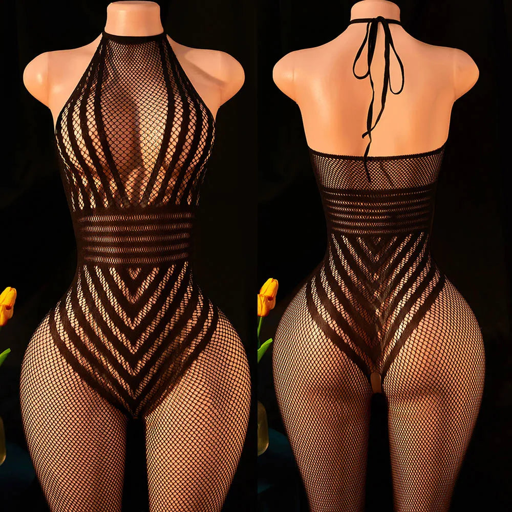 Woman‘s Sexy Lingerie Open Crotch Fishnet Bodystockings Porn Bodysuit Underwear Erotic Outfits